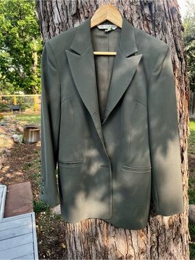 Women’s Austin Reed Olive Wool Blazer Jacket Sz 6 Like New